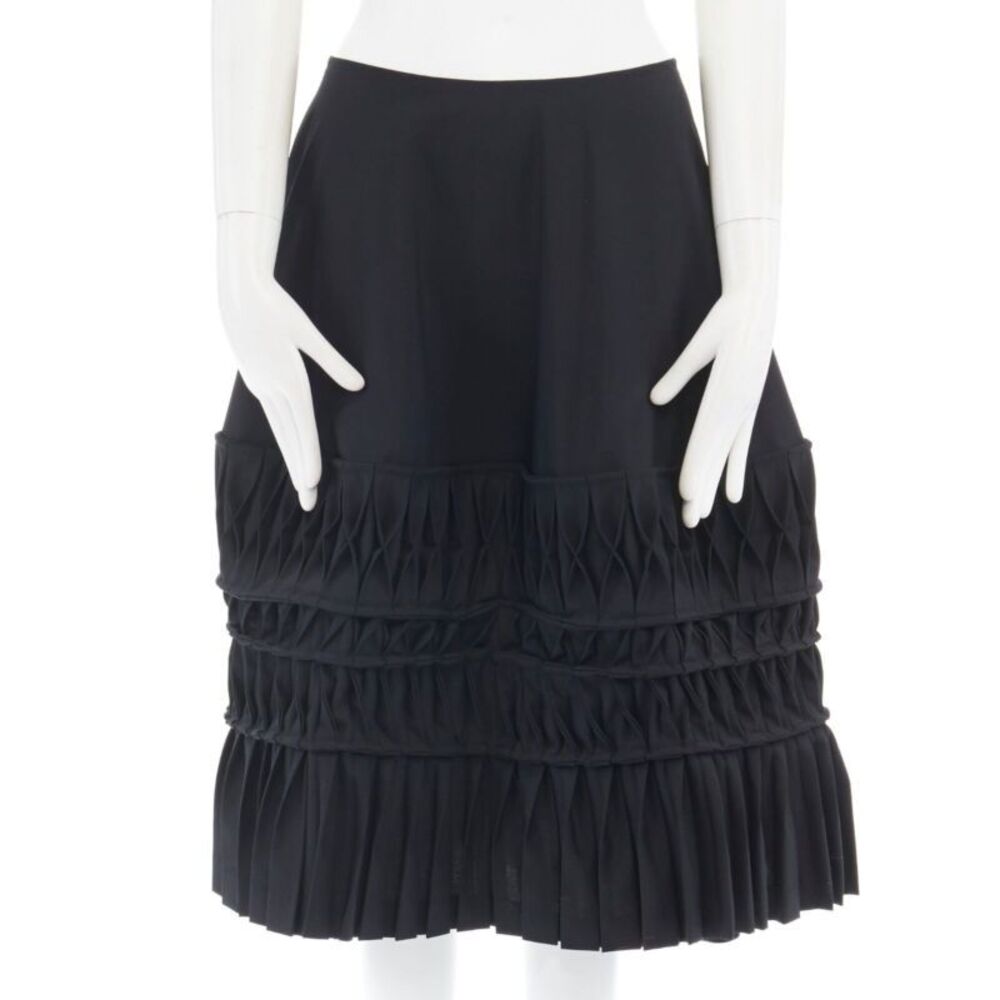 Junya Watanabe wool blend origami pleated wrap tie skirt